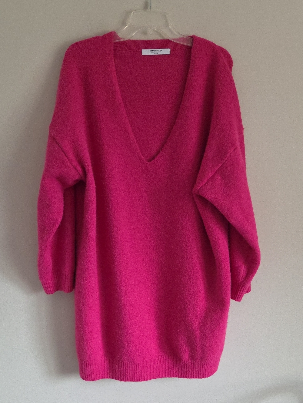 SMASH+TESS | Jillian Harris Collab Oversized Sweater Dress Wool pink sz XL